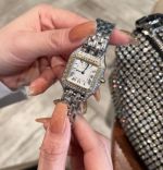 Cartier Panthere De 27*37MM Quartz Movement Stainless Steel Bracelet Square Women Cartier Panther Watch